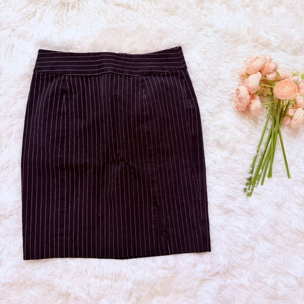 Banana Republic Black Pinstripe Pencil Skirt Workwear Size 0